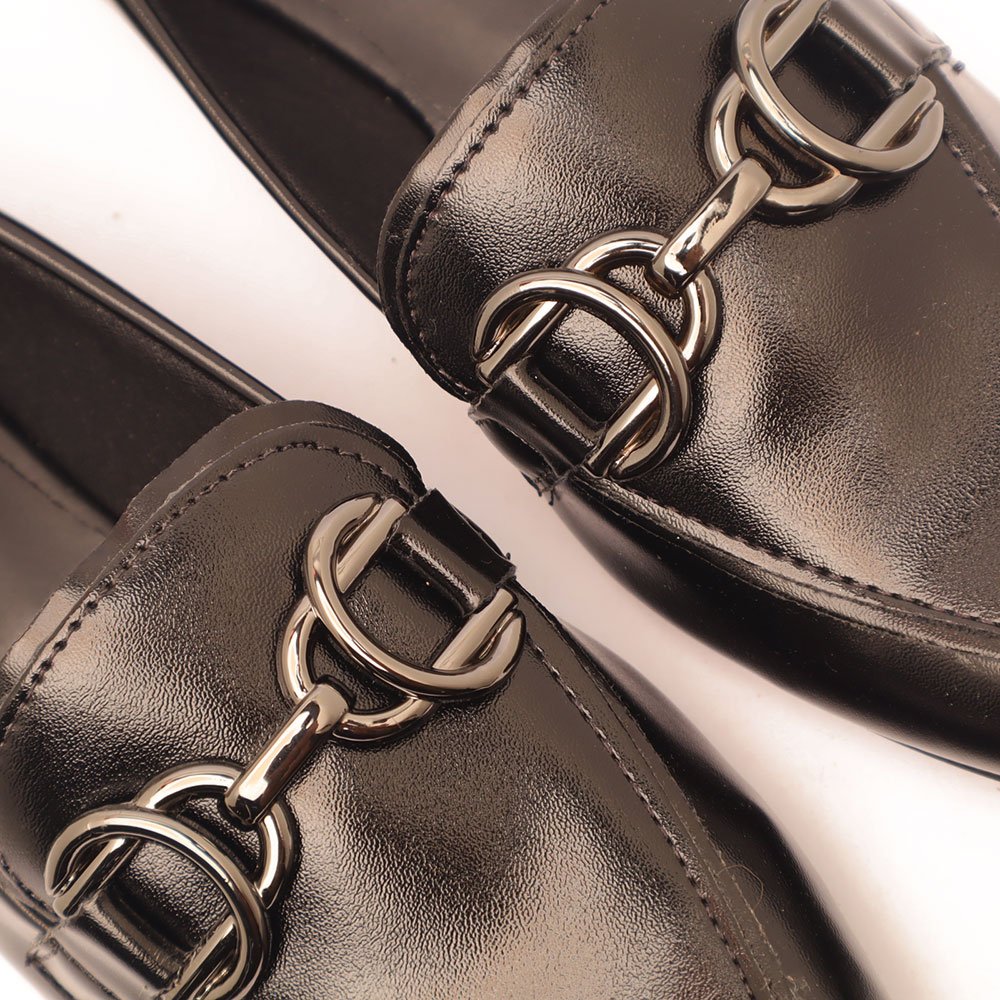 Mocassim Sapato da Corte Tradicional Detalhe Fivela Preto 6