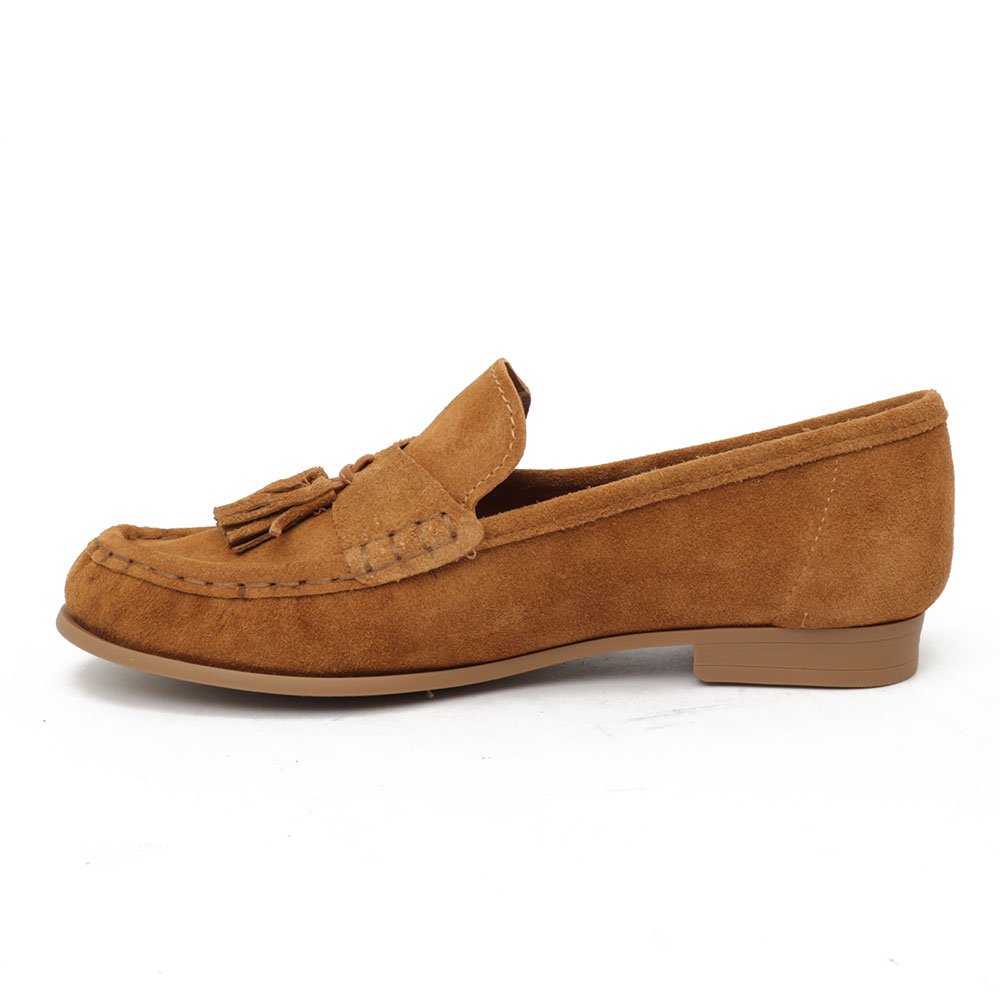 Mocassim Giulia Domna Nobuck Barbicacho Caramelo 6