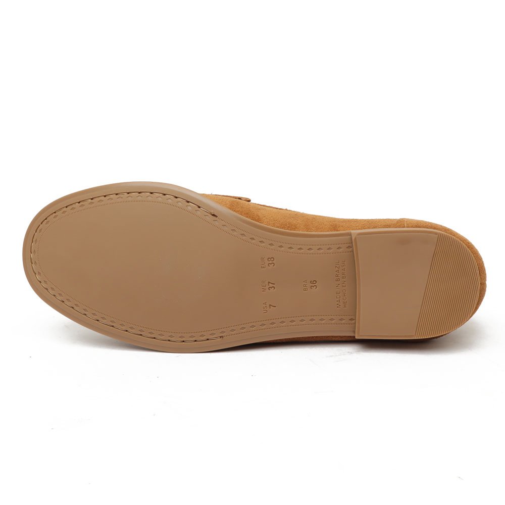 Mocassim Giulia Domna Nobuck Barbicacho Caramelo 9