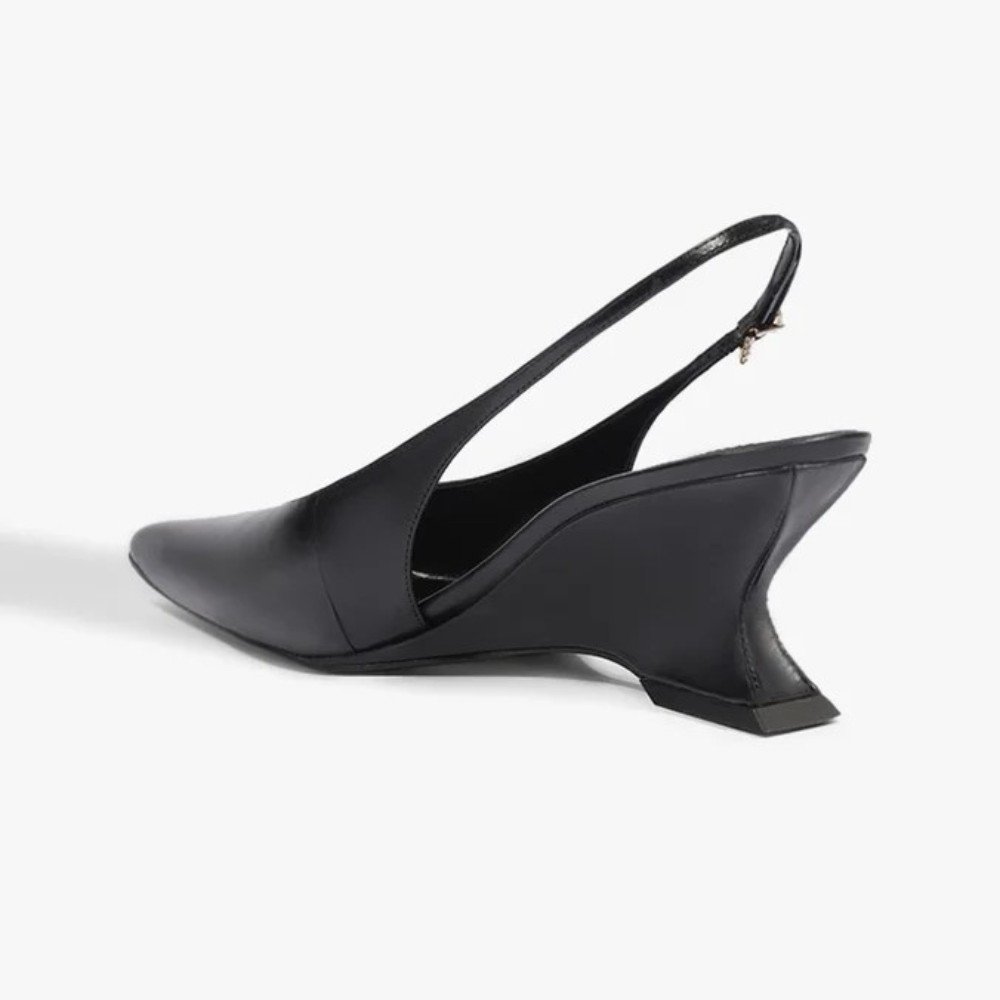 Slingback Schutz Siena Mid Buckle Couro Preto 3