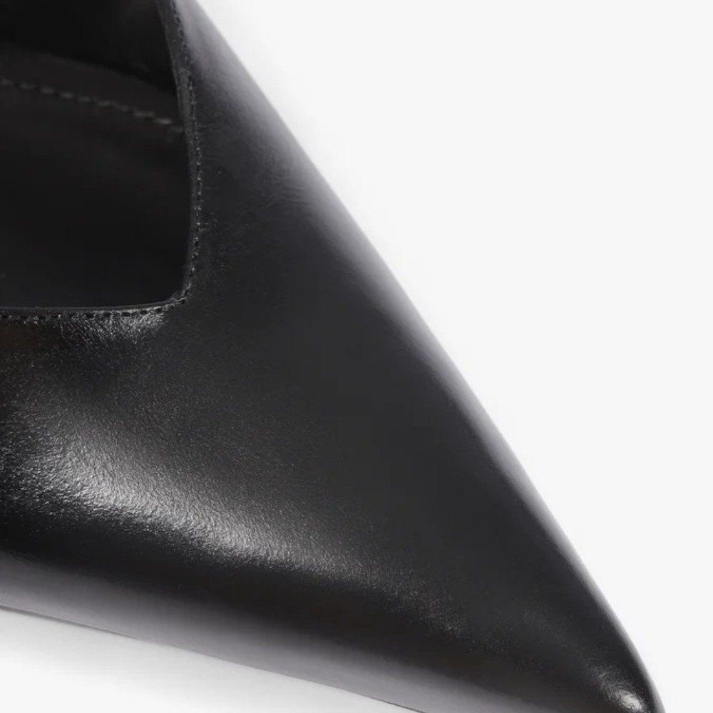 Slingback Schutz Siena Mid Buckle Couro Preto 5