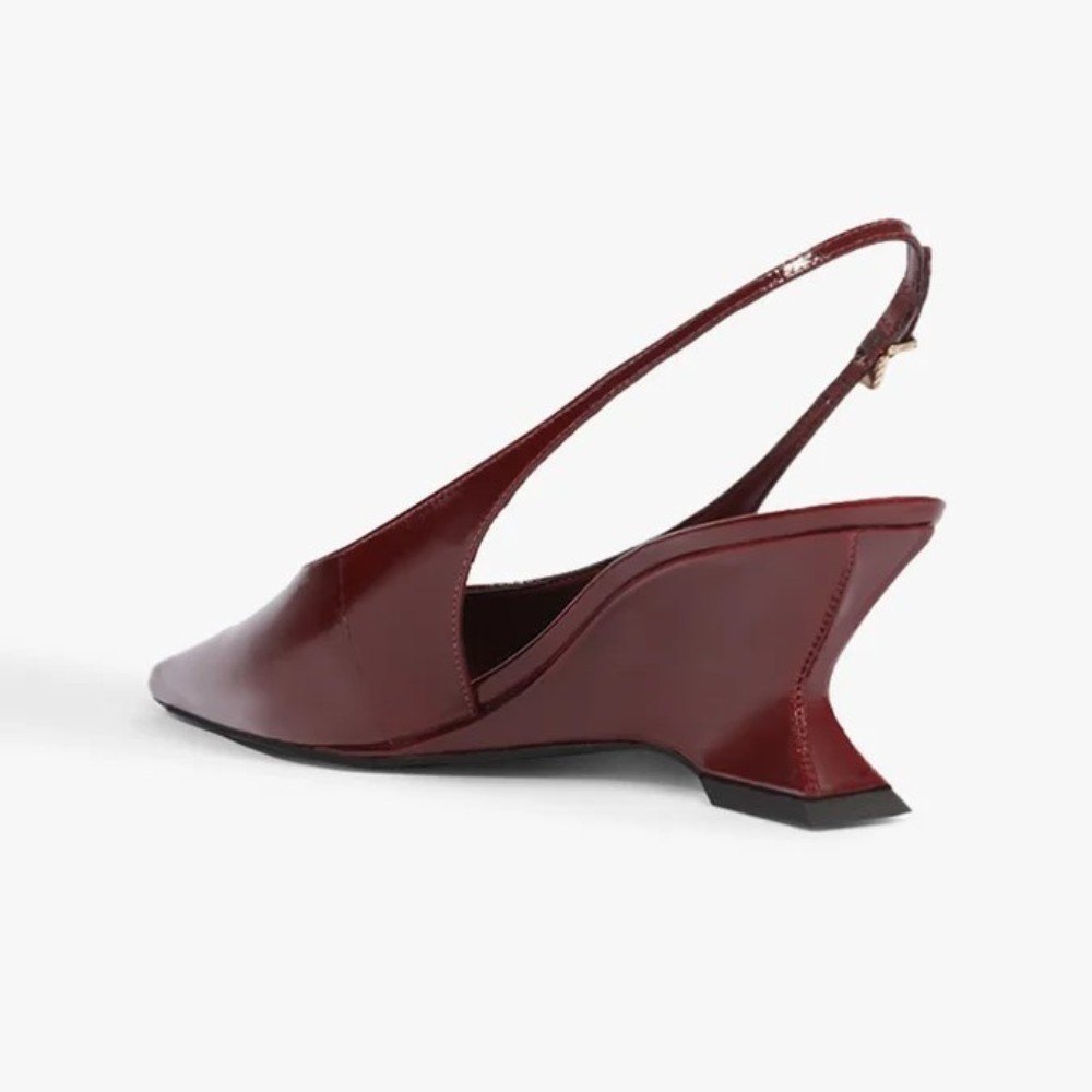 Slingback Schutz Siena Mid Buckle Couro Vinho 3