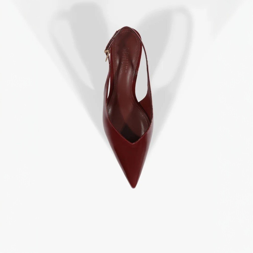 Slingback Schutz Siena Mid Buckle Couro Vinho 4
