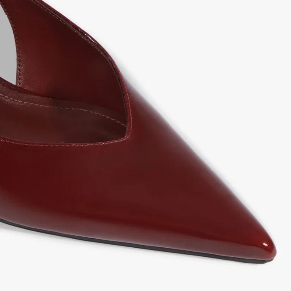 Slingback Schutz Siena Mid Buckle Couro Vinho 5