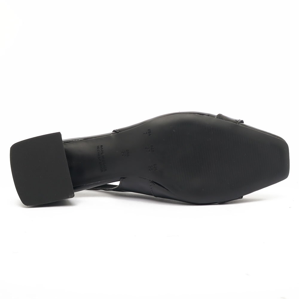 Slingback Giulia Domna Salto Bloco Baixo Detalhe Fivela Transversal Preto 10