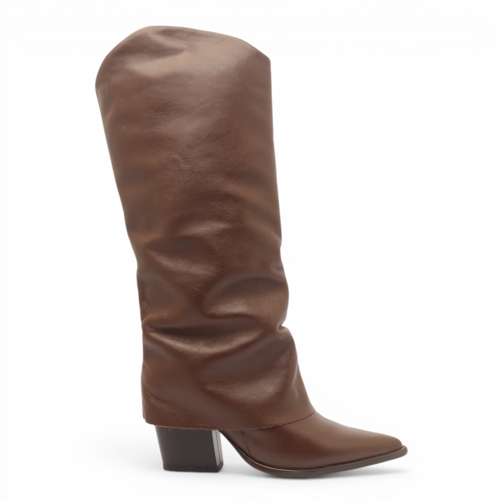 Bota Sapato Da Corte Salto Bloco Médio Cano Longo Pala
