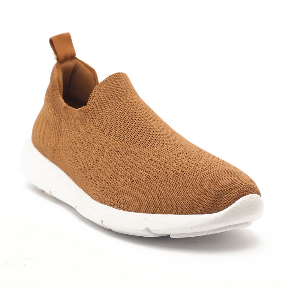Tênis Feminino Sapato Da Corte Baixo Knit Caramelo 2