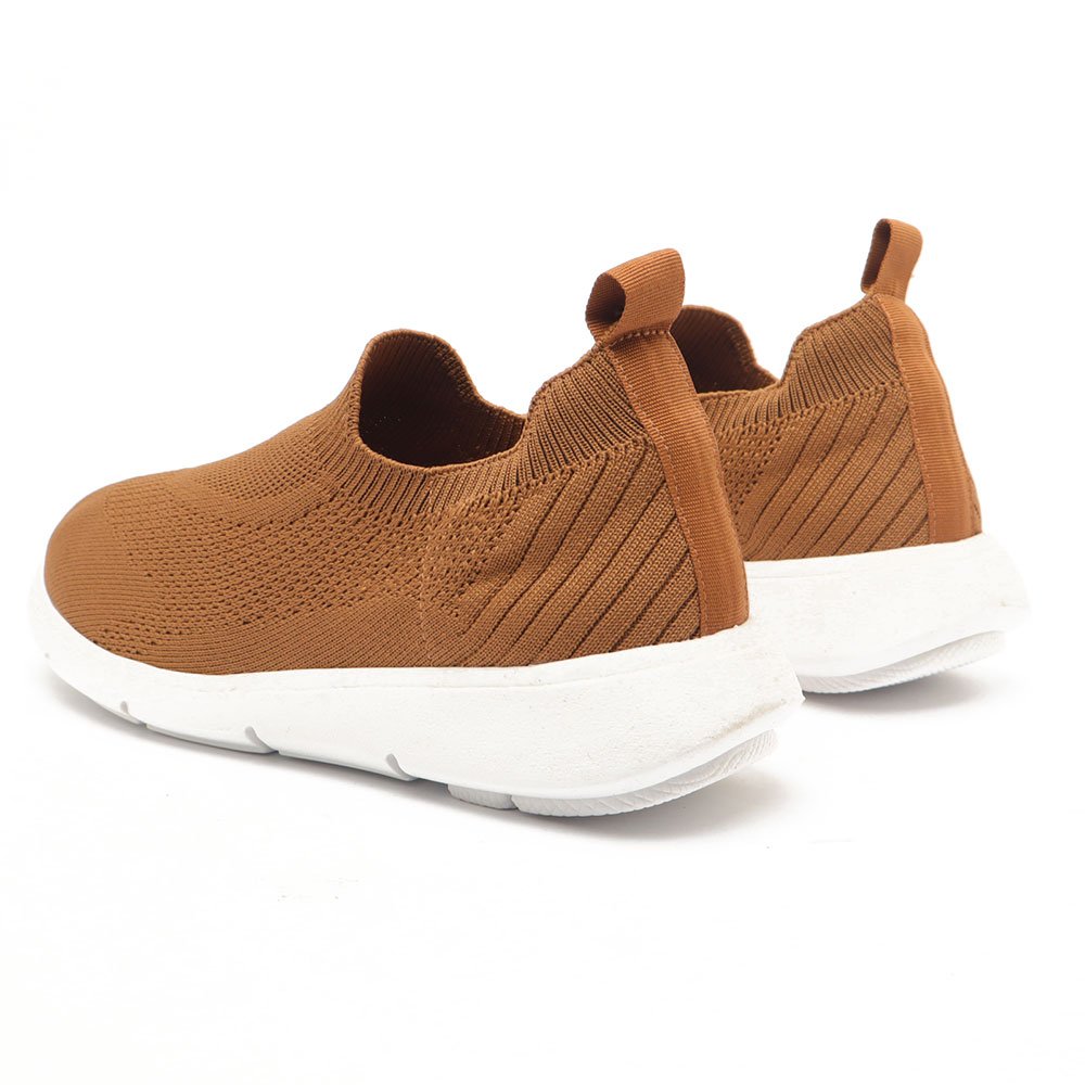 Tênis Feminino Sapato Da Corte Baixo Knit Caramelo 4
