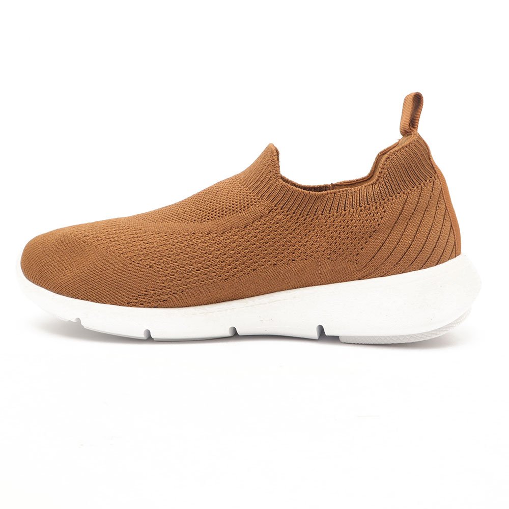 Tênis Feminino Sapato Da Corte Baixo Knit Caramelo 6