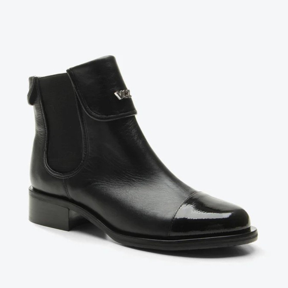 Bota Newport Vicenza Salto Bloco Baixo Couro Preto 2