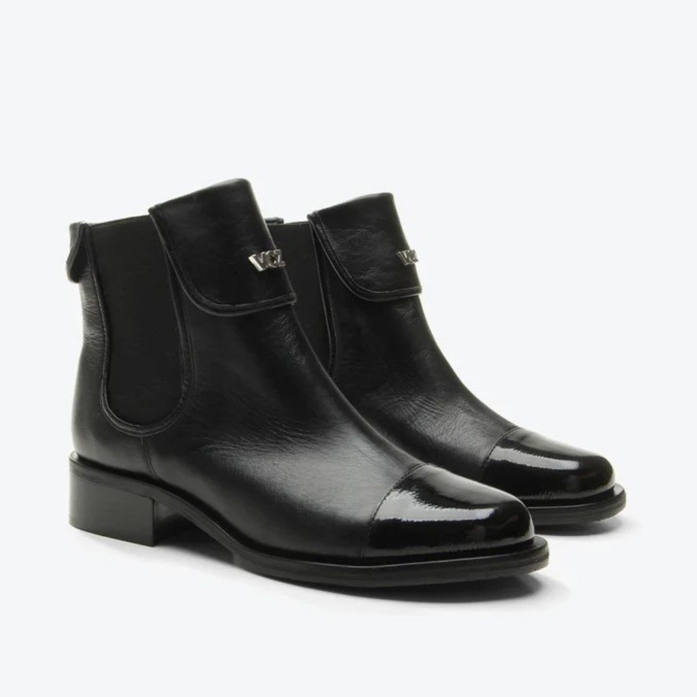 Bota Newport Vicenza Salto Bloco Baixo Couro Preto 3