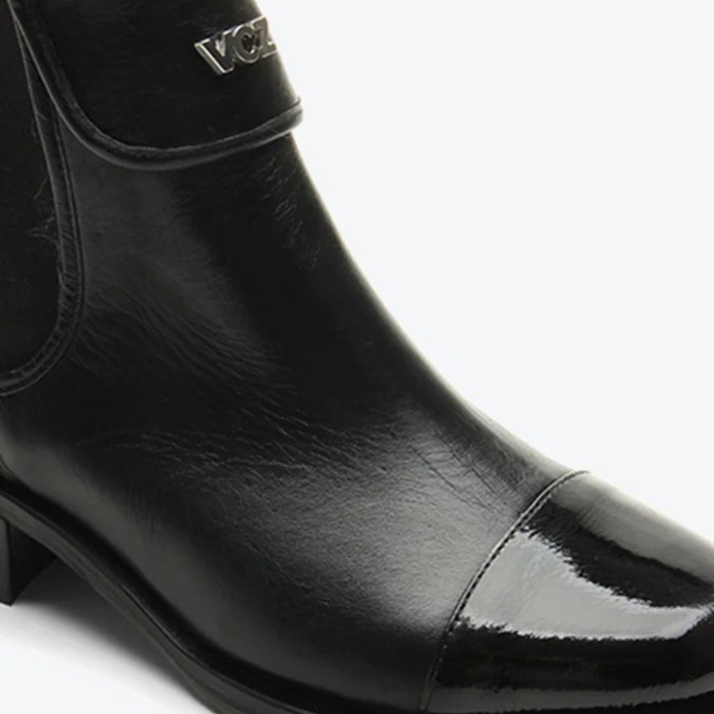 Bota Newport Vicenza Salto Bloco Baixo Couro Preto 6