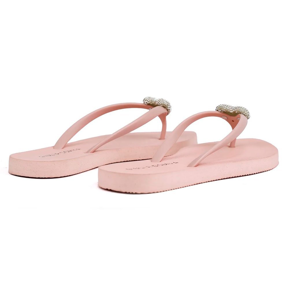 Chinelo Giulia Domna Havaí Coração Strass Rosa 4