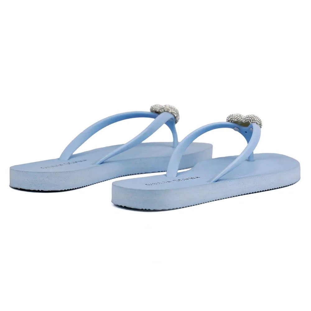 Chinelo Giulia Domna Havaí Coração Strass Azul 4