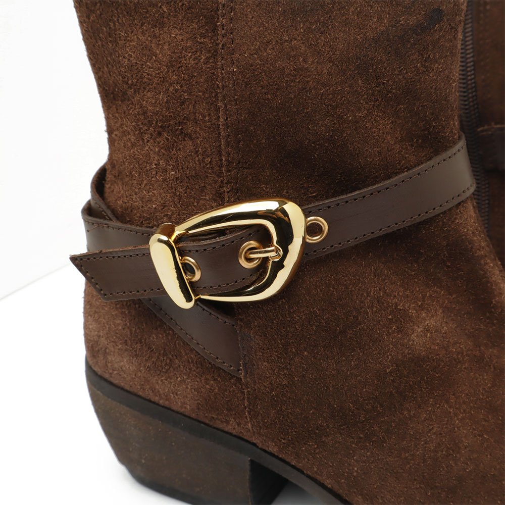 Bota Feminina Giulia Domna Country Salto Médio Fivela - Produto 30 Marrom 6