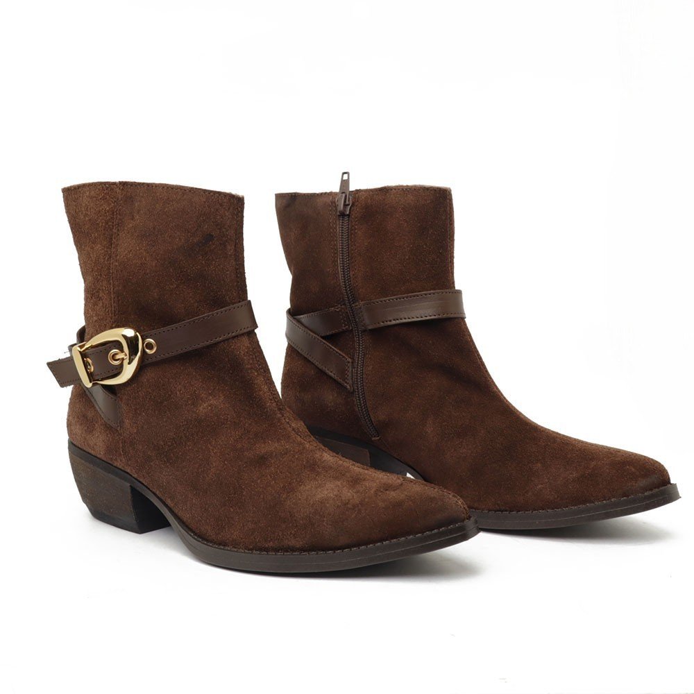 Bota Feminina Giulia Domna Country Salto Médio Fivela - Produto 30 Marrom 7