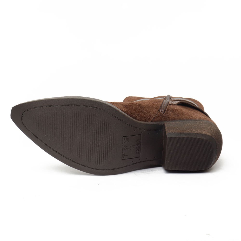 Bota Feminina Giulia Domna Country Salto Médio Fivela - Produto 30 Marrom 8