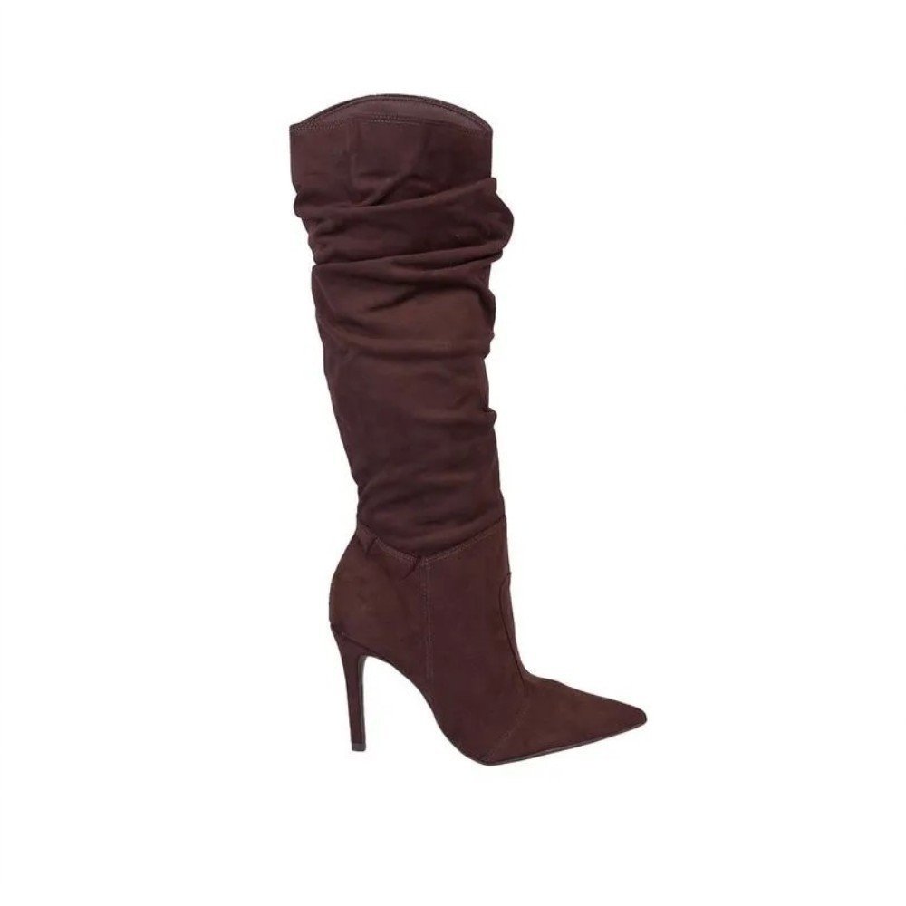 Bota Feminina Sapato Da Corte Salto Alto Fino Cano Franzido Slouch - Produto 58