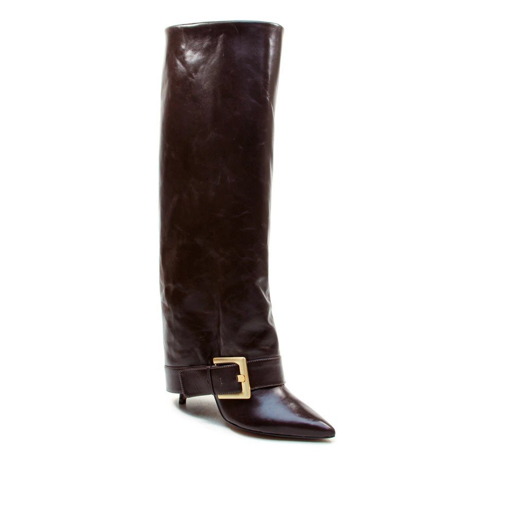 Bota Feminina Cecconello Couro Marrom Cano Longo Capa Marrom 2