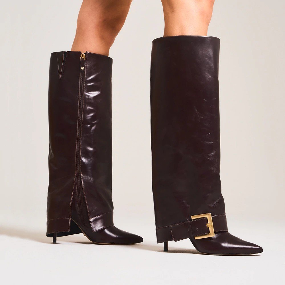 Bota Feminina Cecconello Couro Marrom Cano Longo Capa Marrom 4
