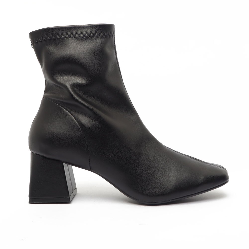 Bota Sapato Da Corte Salto Bloco Médio Cano Curto Strech