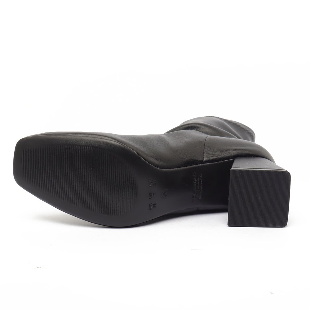 Bota Sapato Da Corte Salto Bloco Médio Cano Curto Strech Preto 8