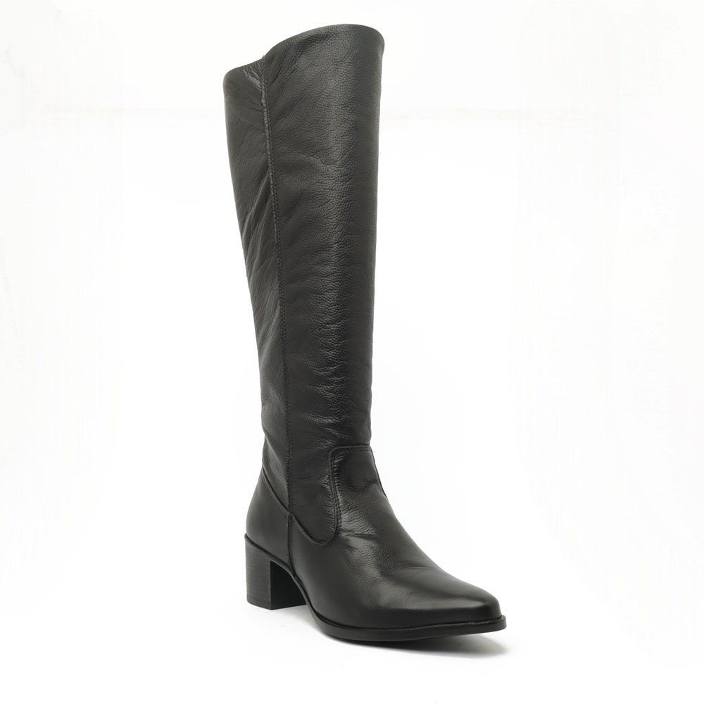 Bota Montaria Sapato Da Corte Salto Bloco Médio Preto 2
