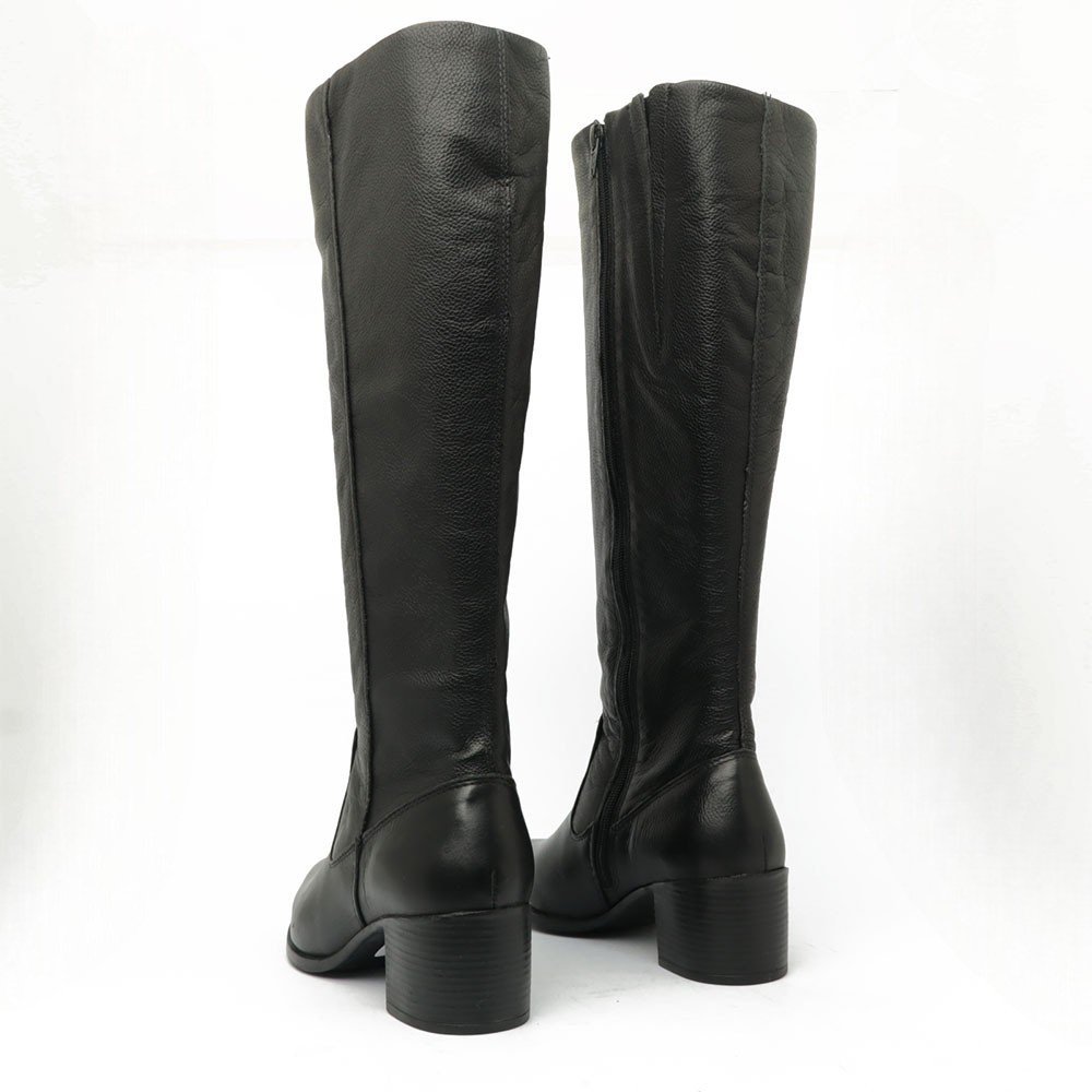 Bota Montaria Sapato Da Corte Salto Bloco Médio Preto 4