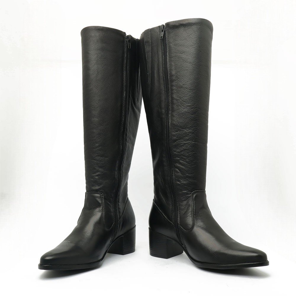 Bota Montaria Sapato Da Corte Salto Bloco Médio Preto 5