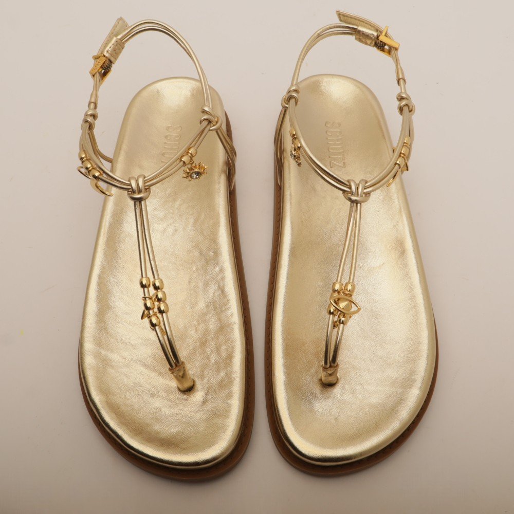 Sandália Schutz Flatform Fio Dental Dourado 5