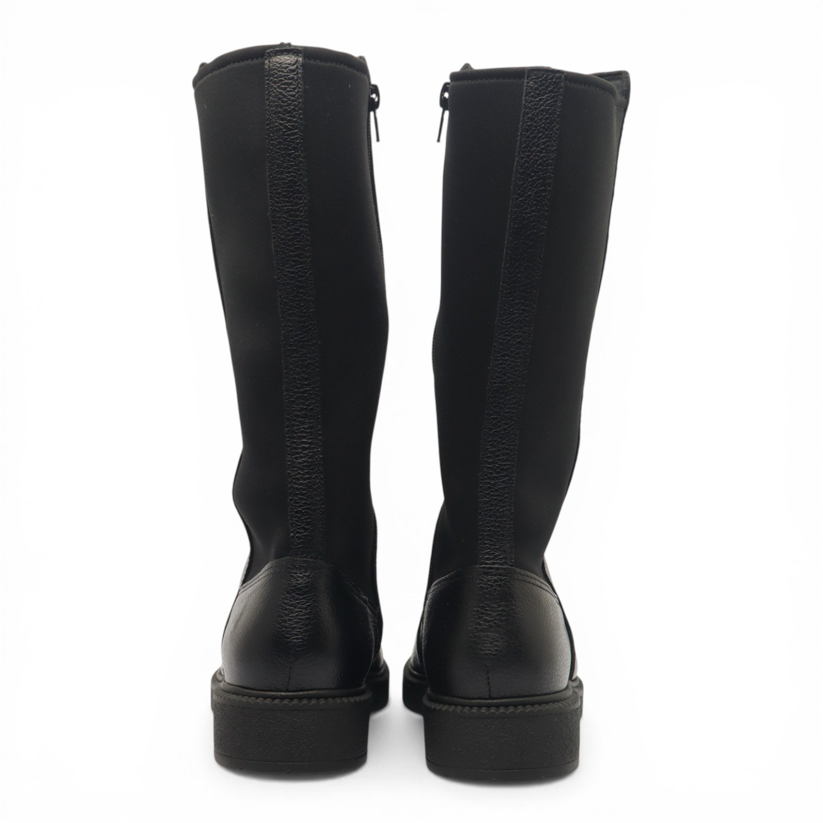 Bota Flat Feminina Sapato Da Corte Cano Médio Com Ajuste - Produto 12 Preto 5