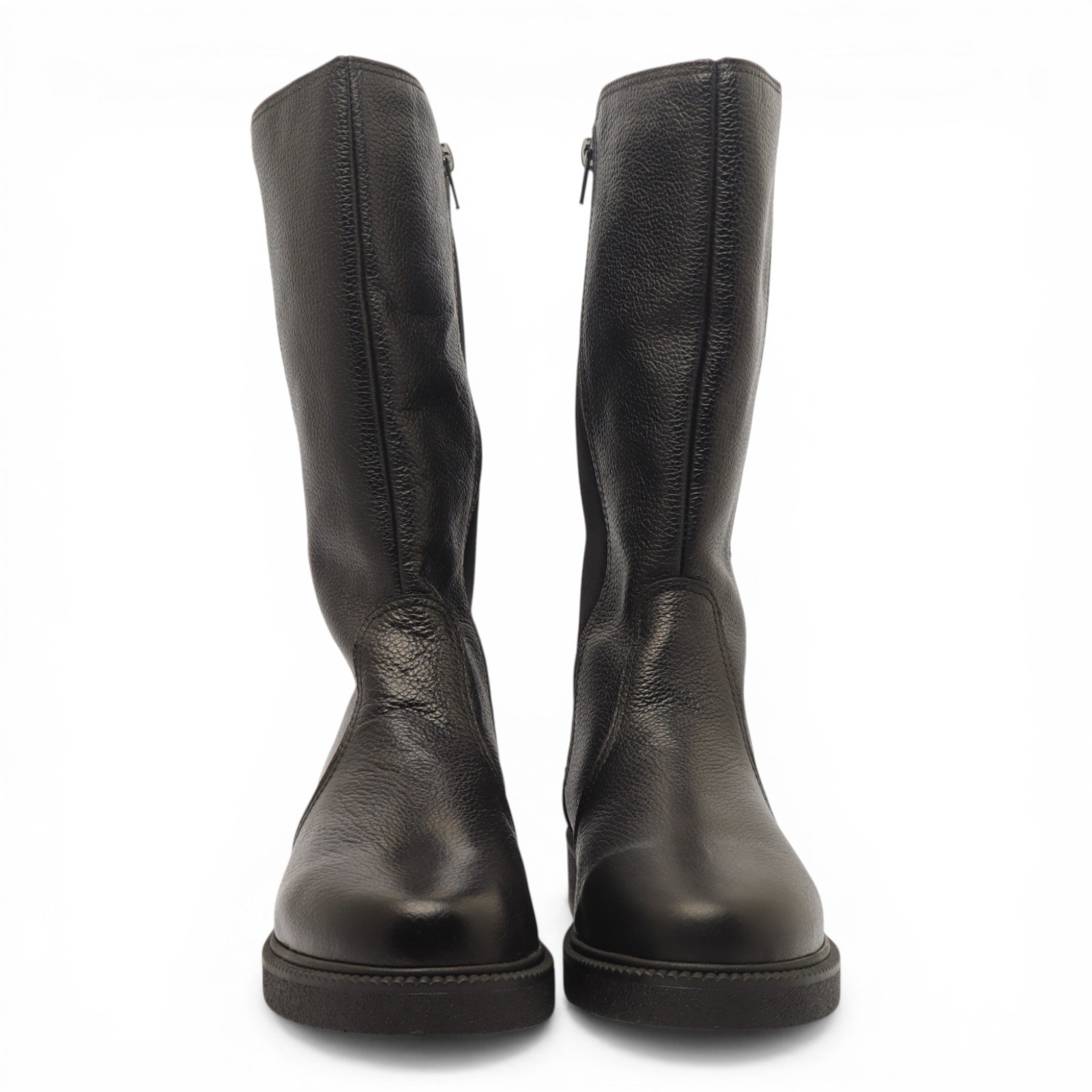 Bota Flat Feminina Sapato Da Corte Cano Médio Com Ajuste - Produto 12 Preto 7