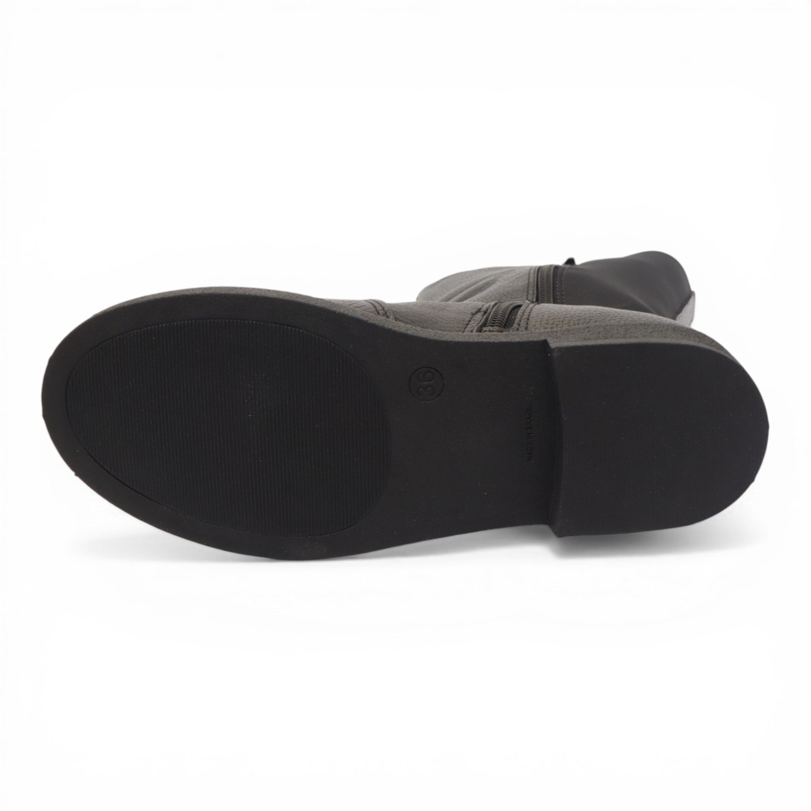 Bota Flat Feminina Sapato Da Corte Cano Médio Com Ajuste - Produto 12 Preto 8