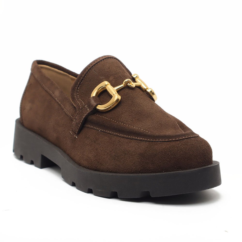 Mocassim Cecconello Salto Tratorado Fivela Metal Marrom 2