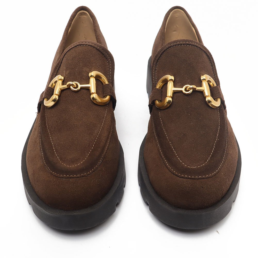 Mocassim Cecconello Salto Tratorado Fivela Metal Marrom 5