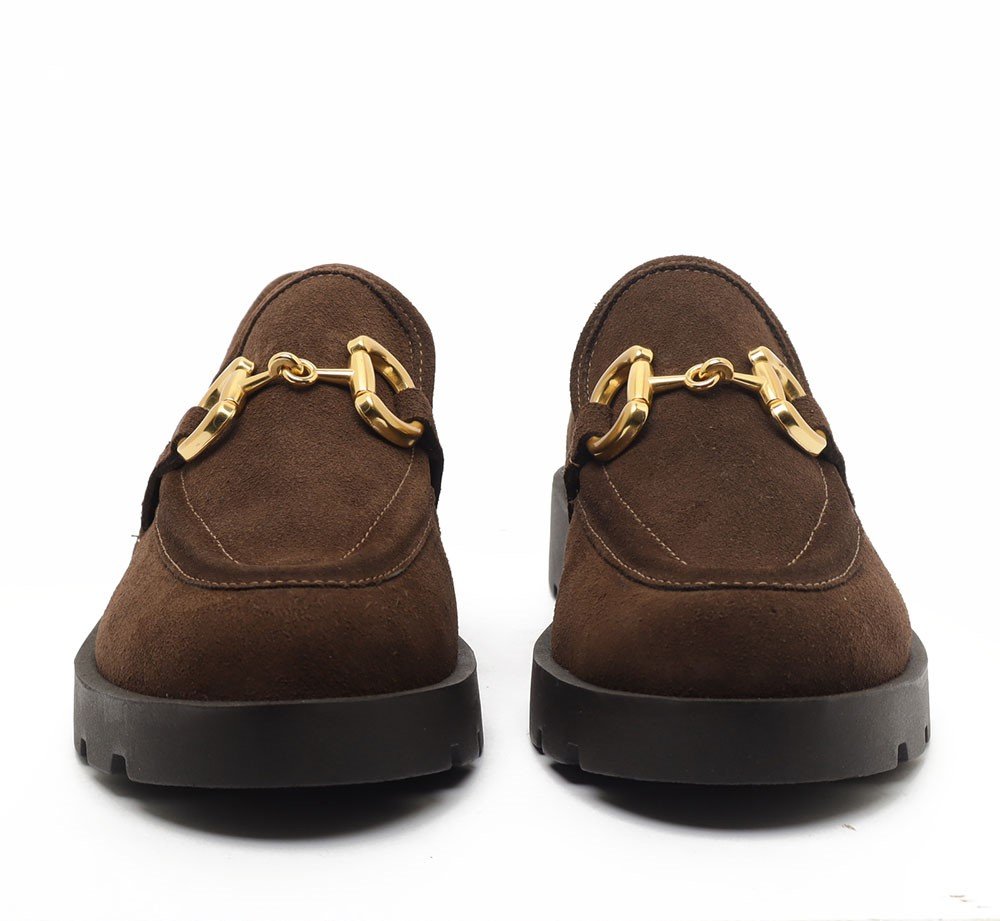 Mocassim Cecconello Salto Tratorado Fivela Metal Marrom 7