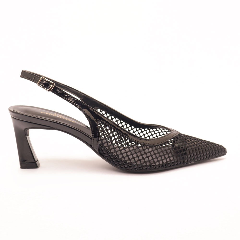 Scarpin Slingback Sapato da Corte Salto Médio Tela