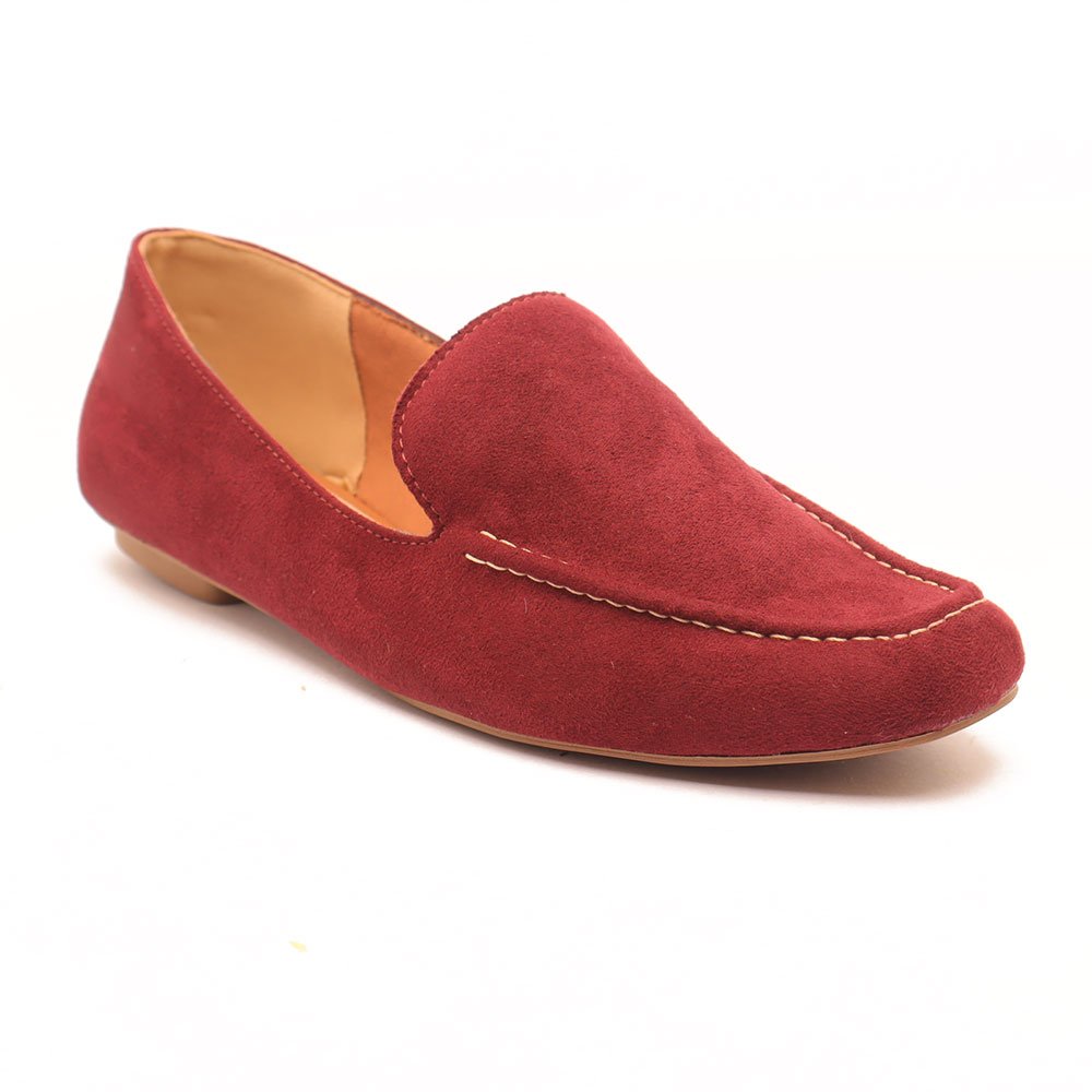 Mocassim Sapato da Corte Pesponto Liso Vermelho 2