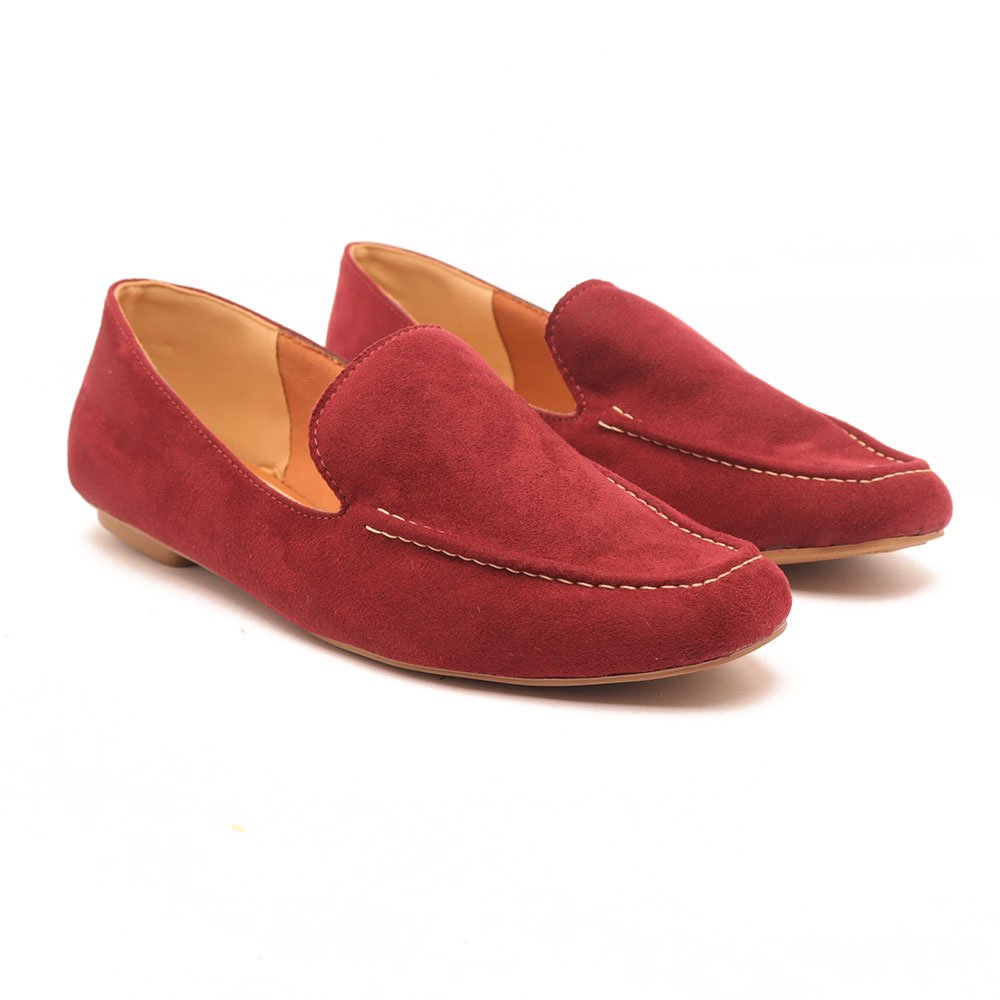 Mocassim Sapato da Corte Pesponto Liso Vermelho 3