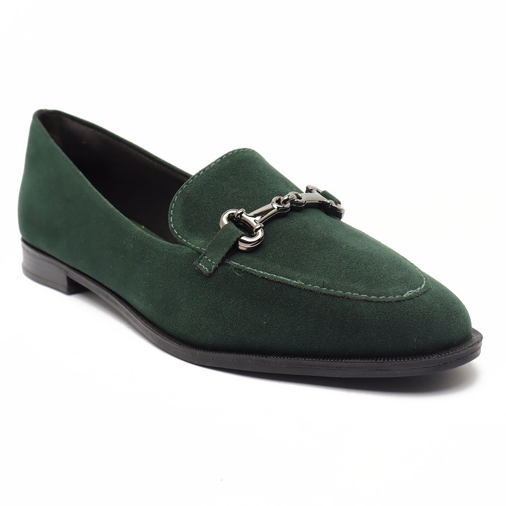 Mocassim Belluno Flat Vira Detalhe Metal Verde Militar 2