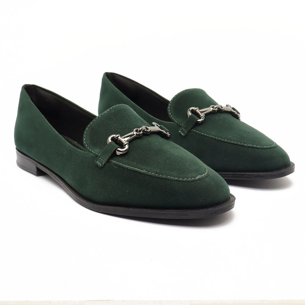 Mocassim Belluno Flat Vira Detalhe Metal Verde Militar 3