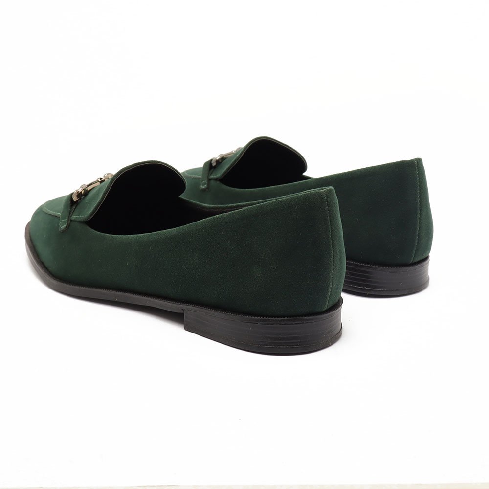 Mocassim Belluno Flat Vira Detalhe Metal Verde Militar 4