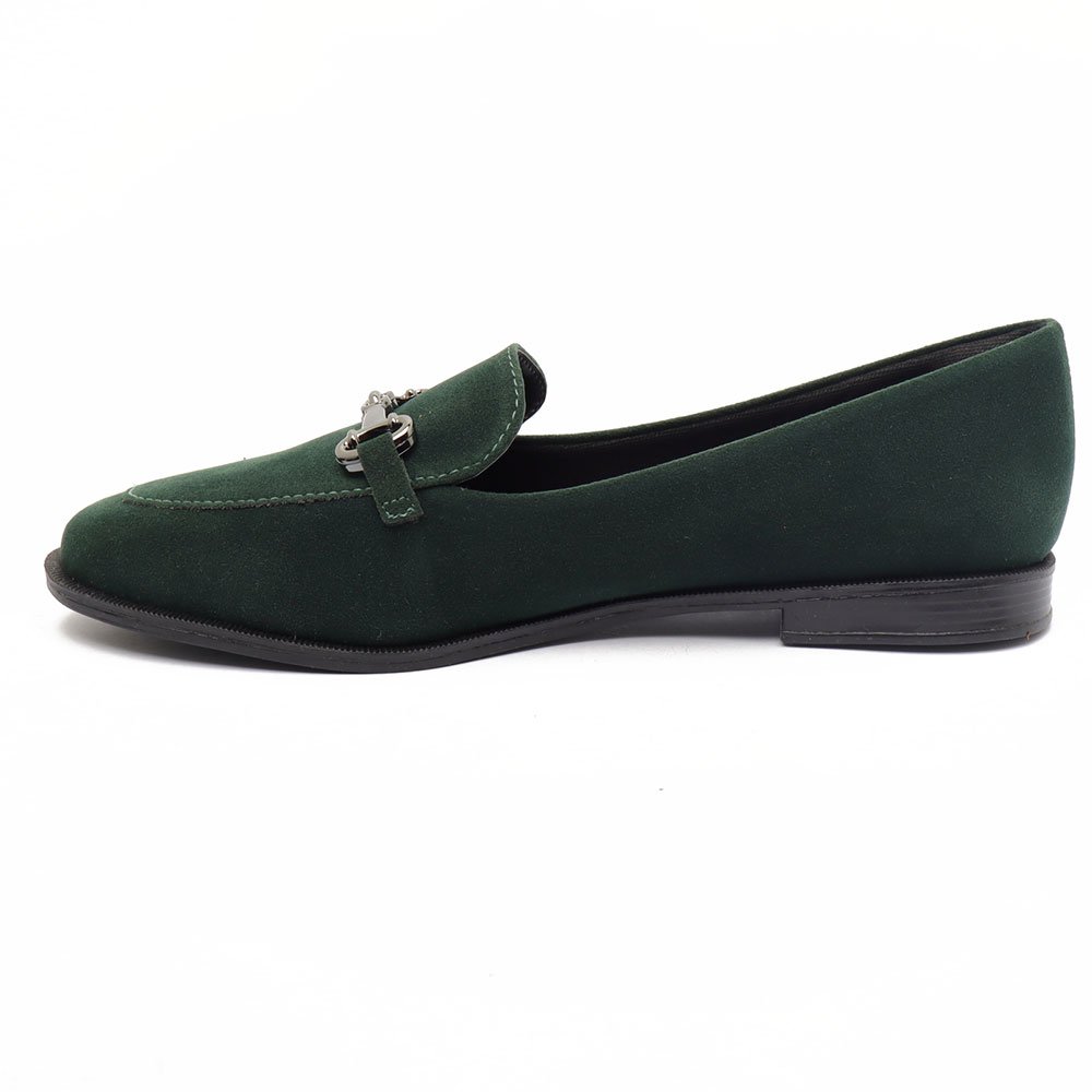 Mocassim Belluno Flat Vira Detalhe Metal Verde Militar 6