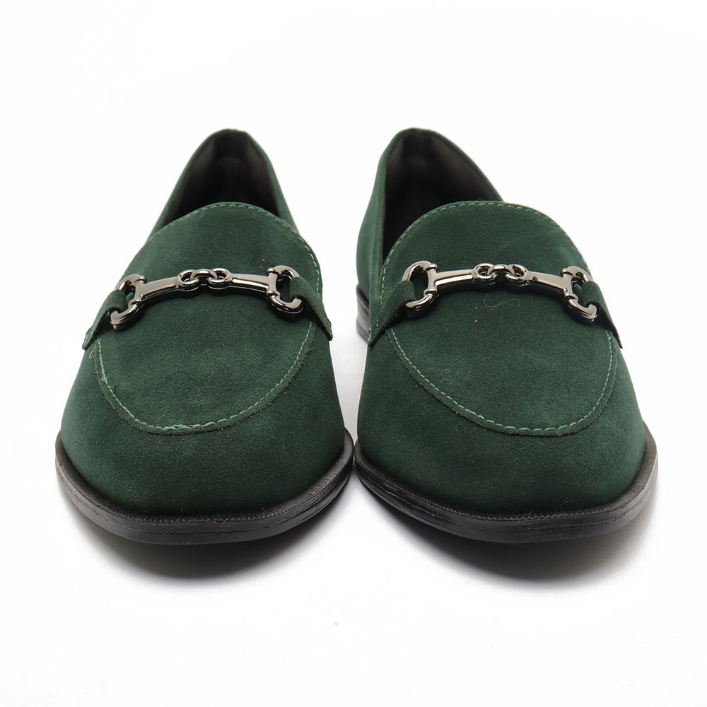 Mocassim Belluno Flat Vira Detalhe Metal Verde Militar 7
