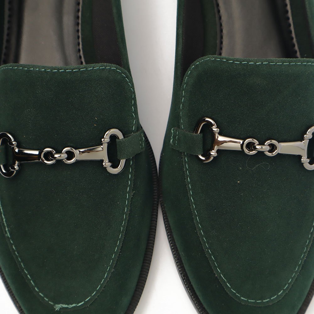 Mocassim Belluno Flat Vira Detalhe Metal Verde Militar 8