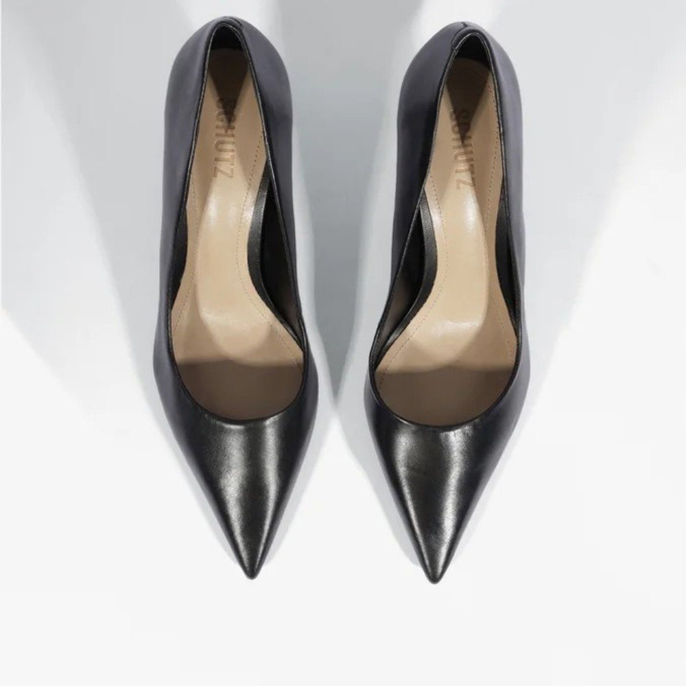 Scarpin Schutz Lena Low Couro Preto 4