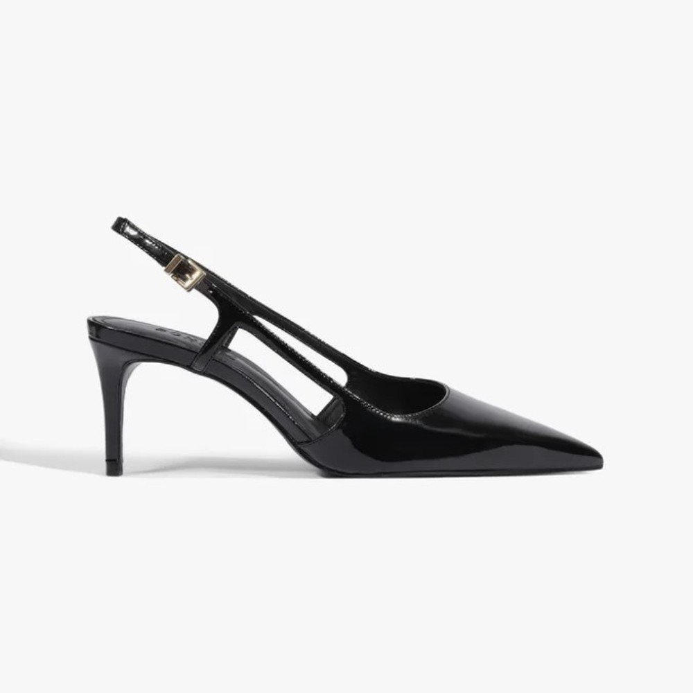 Scarpin Schutz Boris Mid Couro Verniz