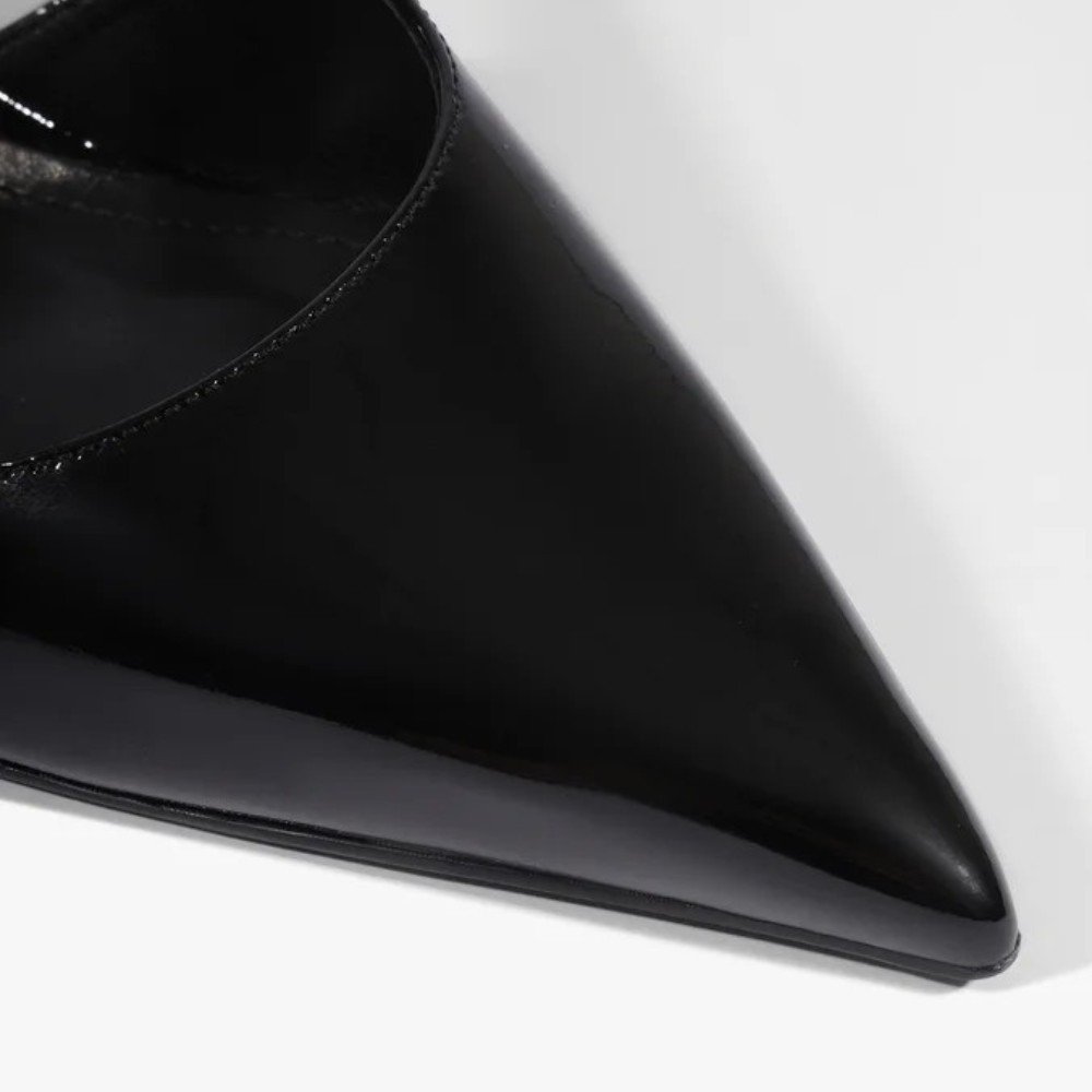 Scarpin Schutz Boris Mid Couro Verniz Preto 6