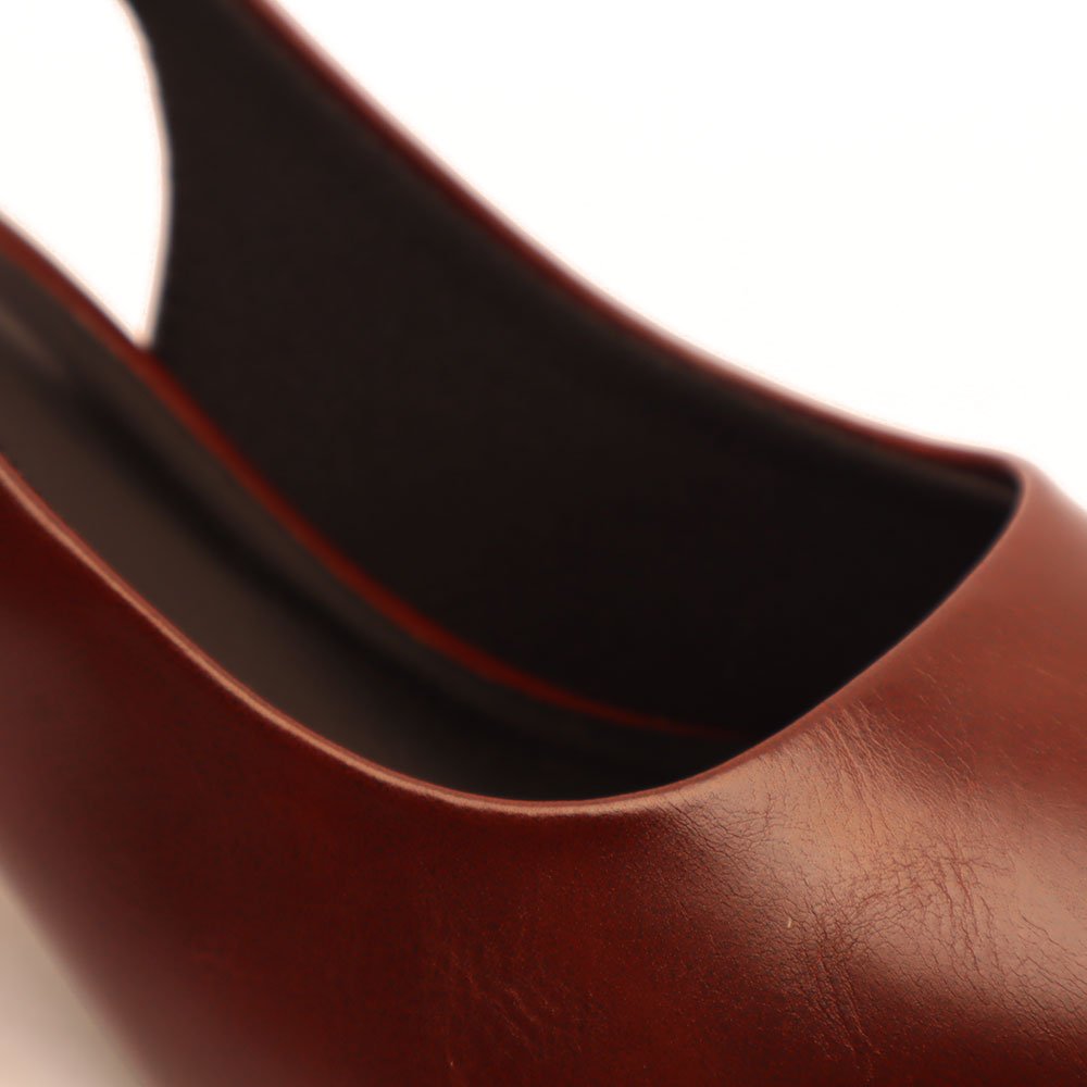 Scarpin Sapato da Corte Slingback Salto Bloco Médio Marrom 7