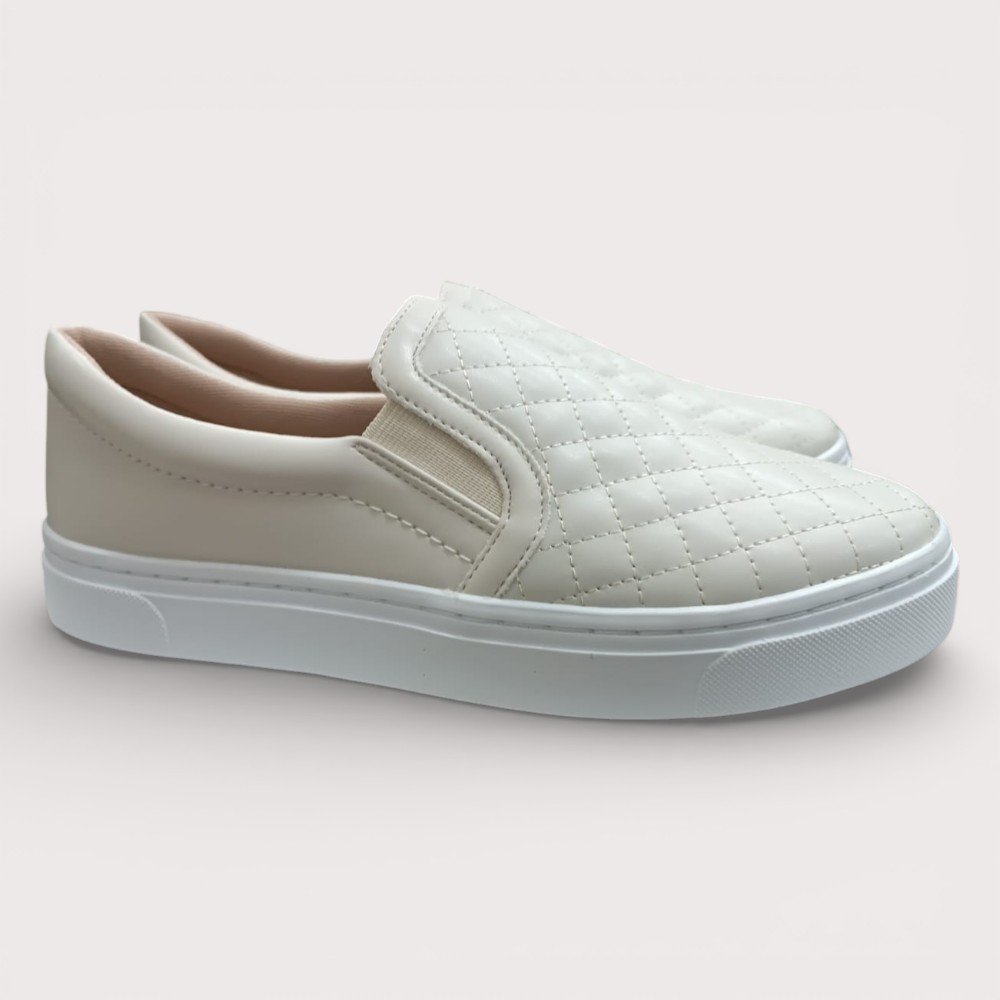Tênis Sapato da Corte Slipon Matelassê Off White 2